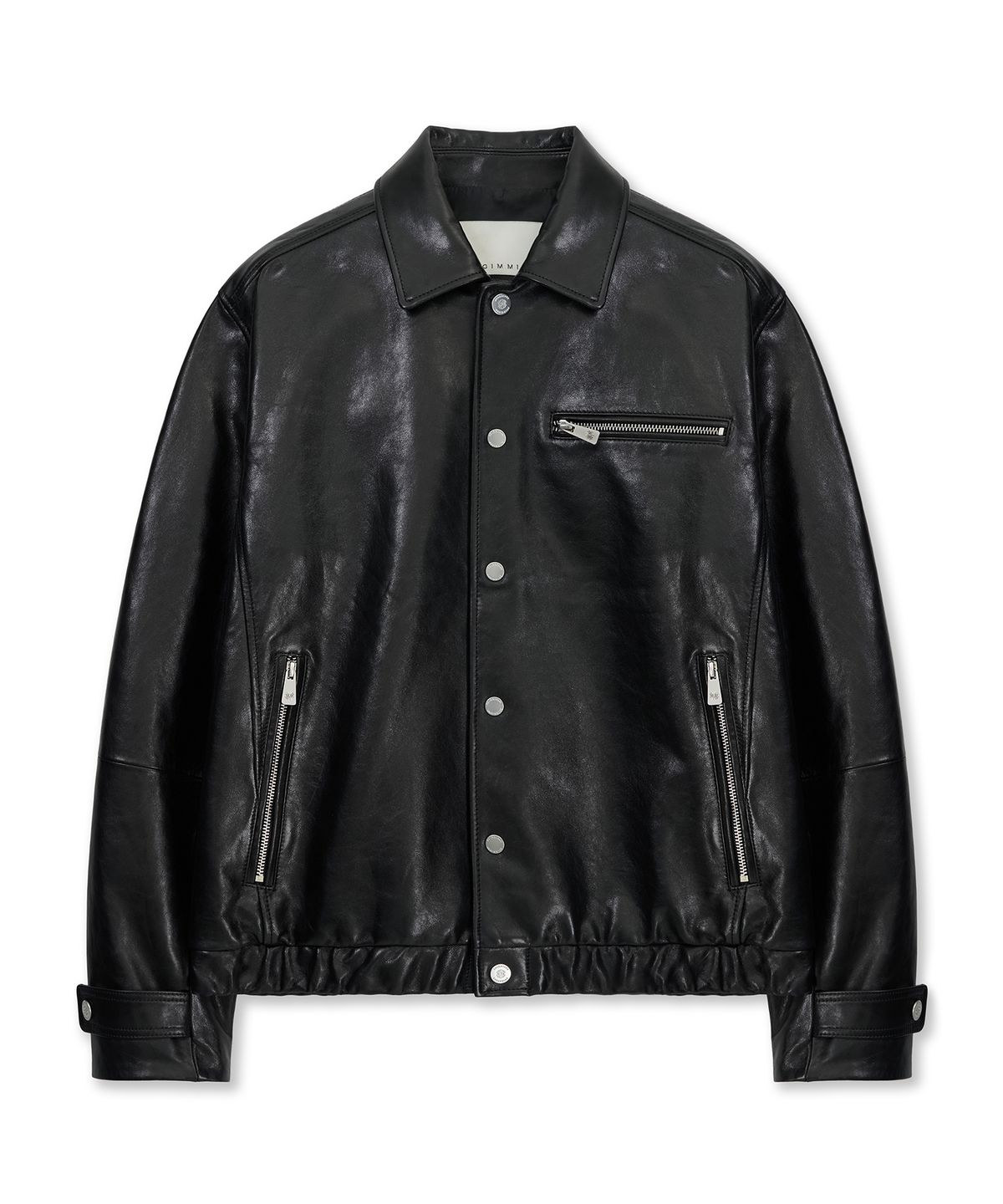 언지미크(UNGIMMICK) VINTAGE WAXED NAPPA LEATHER JACKET (BLACK / LAMBSKIN)