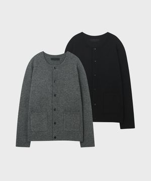 라운드넥 베이직 가디건 2colors