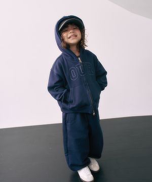 (set) kids classic Hooded set-up _ navy