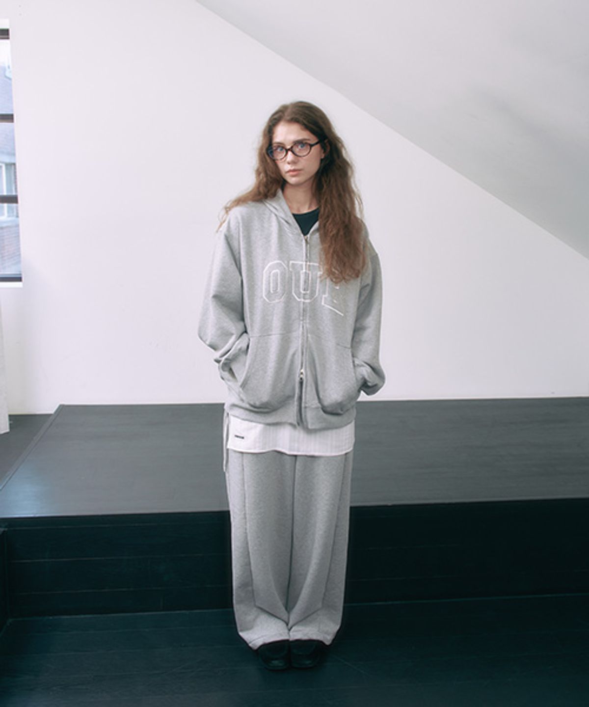 아워컬러(OURCOLOR) (set) adult classic Hooded set-up _ grey