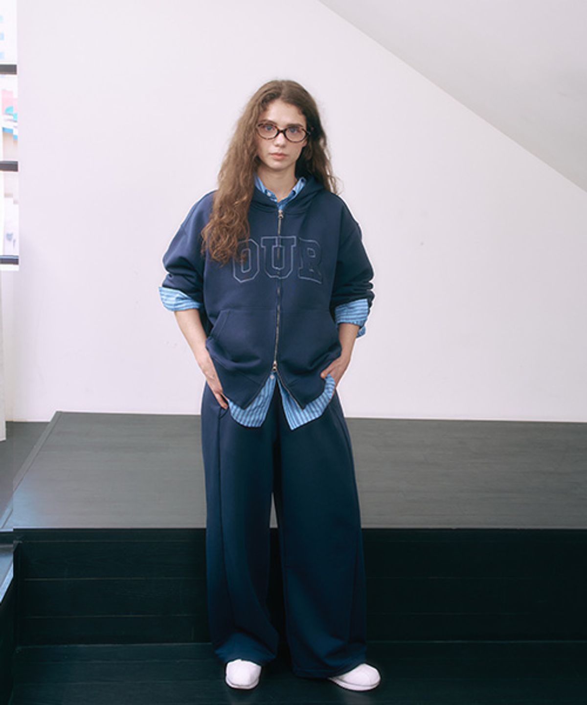 아워컬러(OURCOLOR) (set) adult classic Hooded set-up _ navy