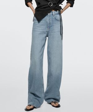 하이웨이스트 와이드 레그 진