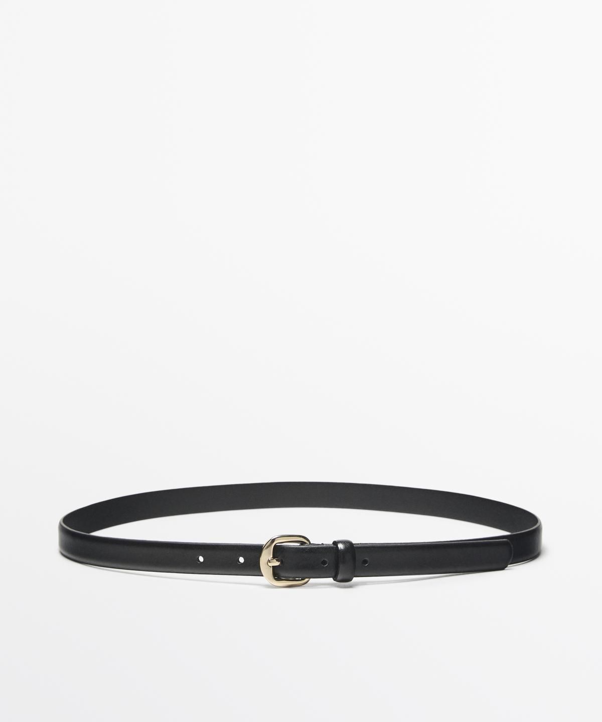 마시모두띠(MASSIMO DUTTI) 아치형 버클 레더 벨트