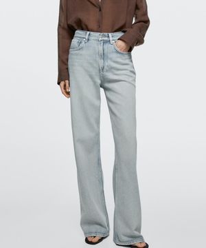 하이웨이스트 와이드 레그 진