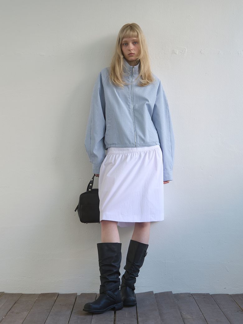 Regular Check Blouson Sky Blue