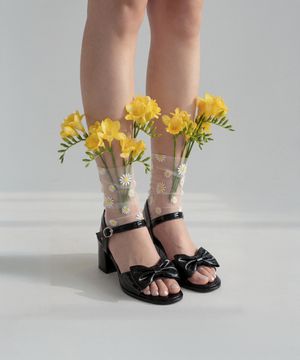 루나 라운드 리본 스트랩샌들 (3cm,5cm/3color)