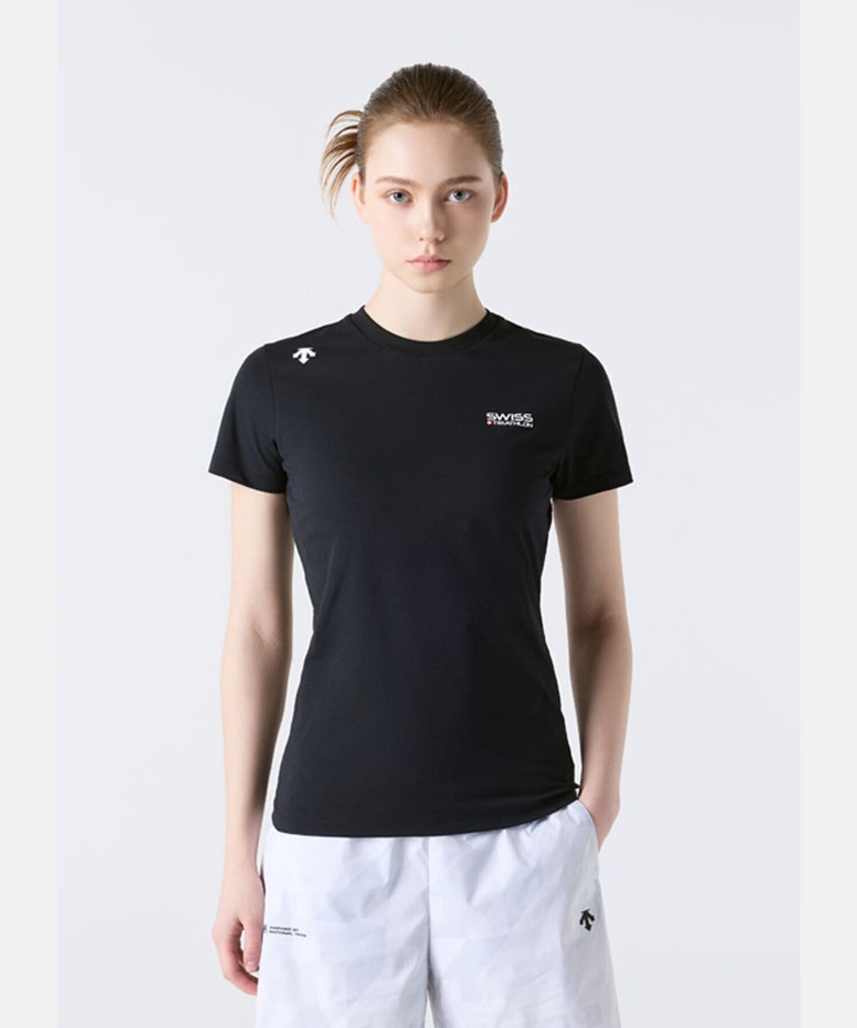 데상트(DESCENTE) 스위스 트라이애슬론 반팔 티셔츠 블랙 SR223ITS53