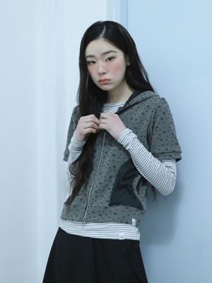 스타 셔링 후드집업 (차콜)