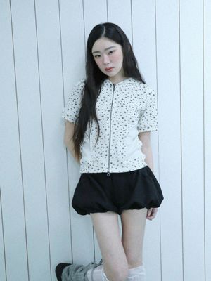 스타 셔링 후드집업 (아이보리)