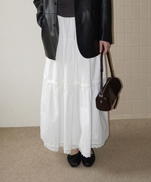 (woman) 레이스 플레어 롱 스커트_2Color