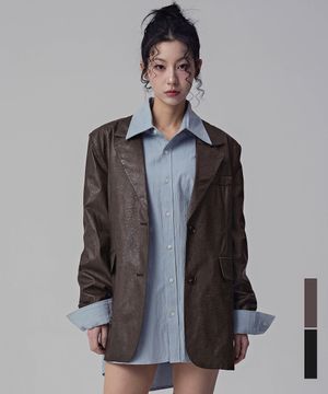 노브 아트 레더 자켓_2Colors