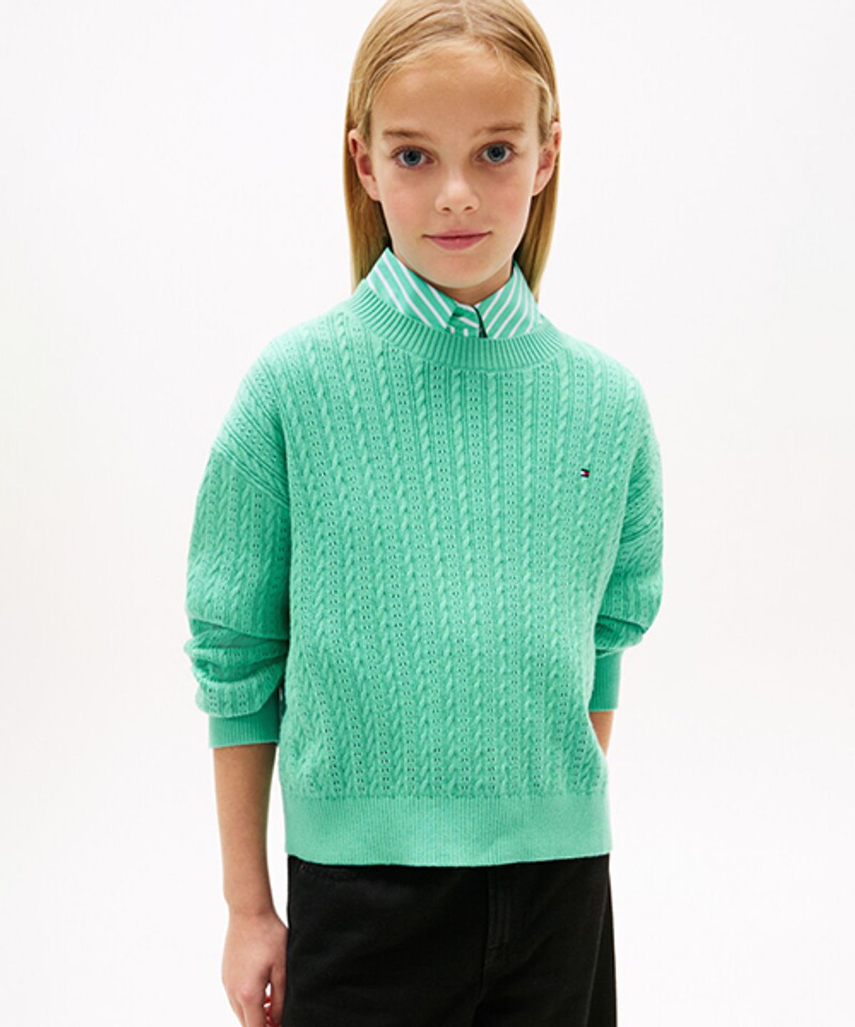 타미힐피거 키즈(TOMMY HILFIGER KIDS) 포인텔 케이블 스웨터