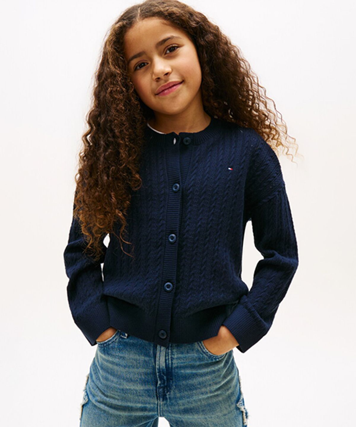 타미힐피거 키즈(TOMMY HILFIGER KIDS) 포인텔 케이블 가디건