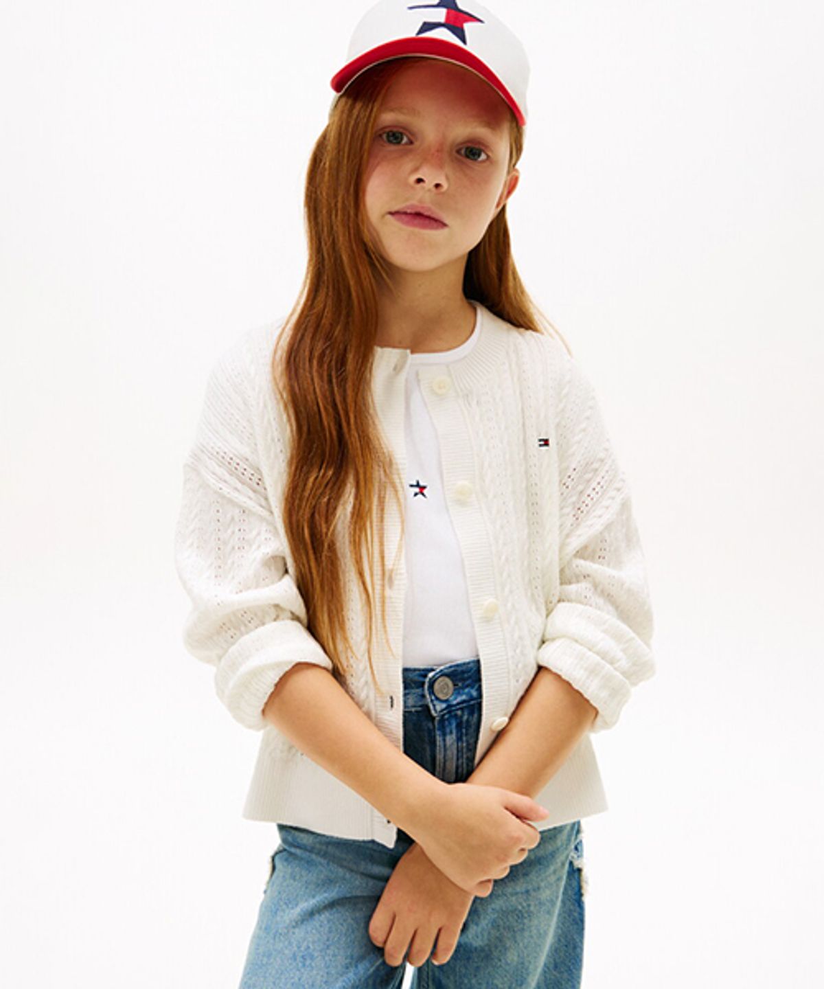타미힐피거 키즈(TOMMY HILFIGER KIDS) 포인텔 케이블 가디건
