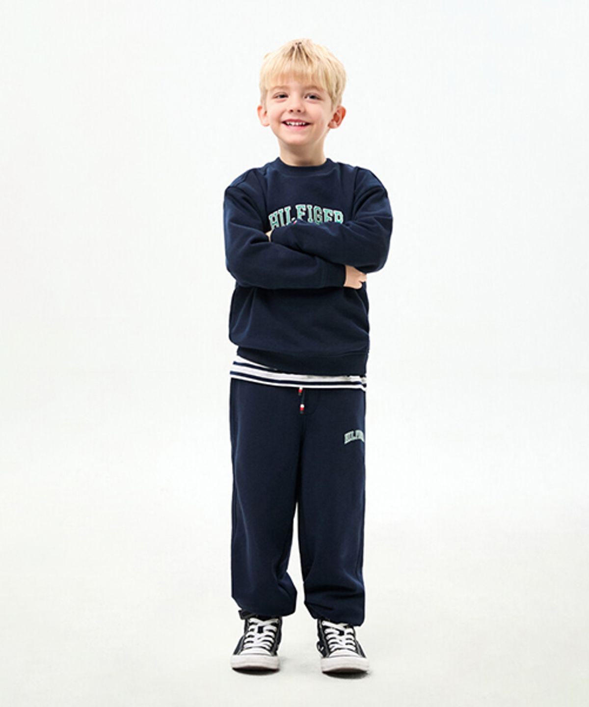 타미힐피거 키즈(TOMMY HILFIGER KIDS) 바시티 로고 스웨트 팬츠