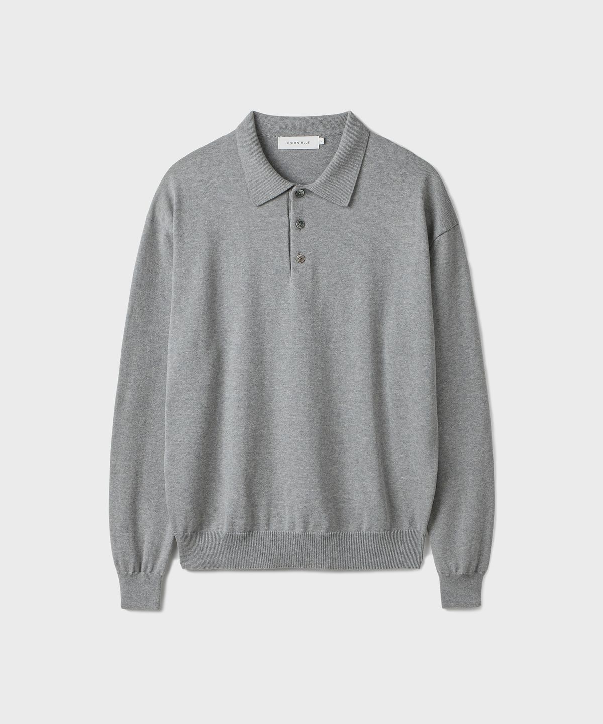 유니온블루(UNION BLUE) VOYAGER COLLAR KNIT [MELANGE GRAY]