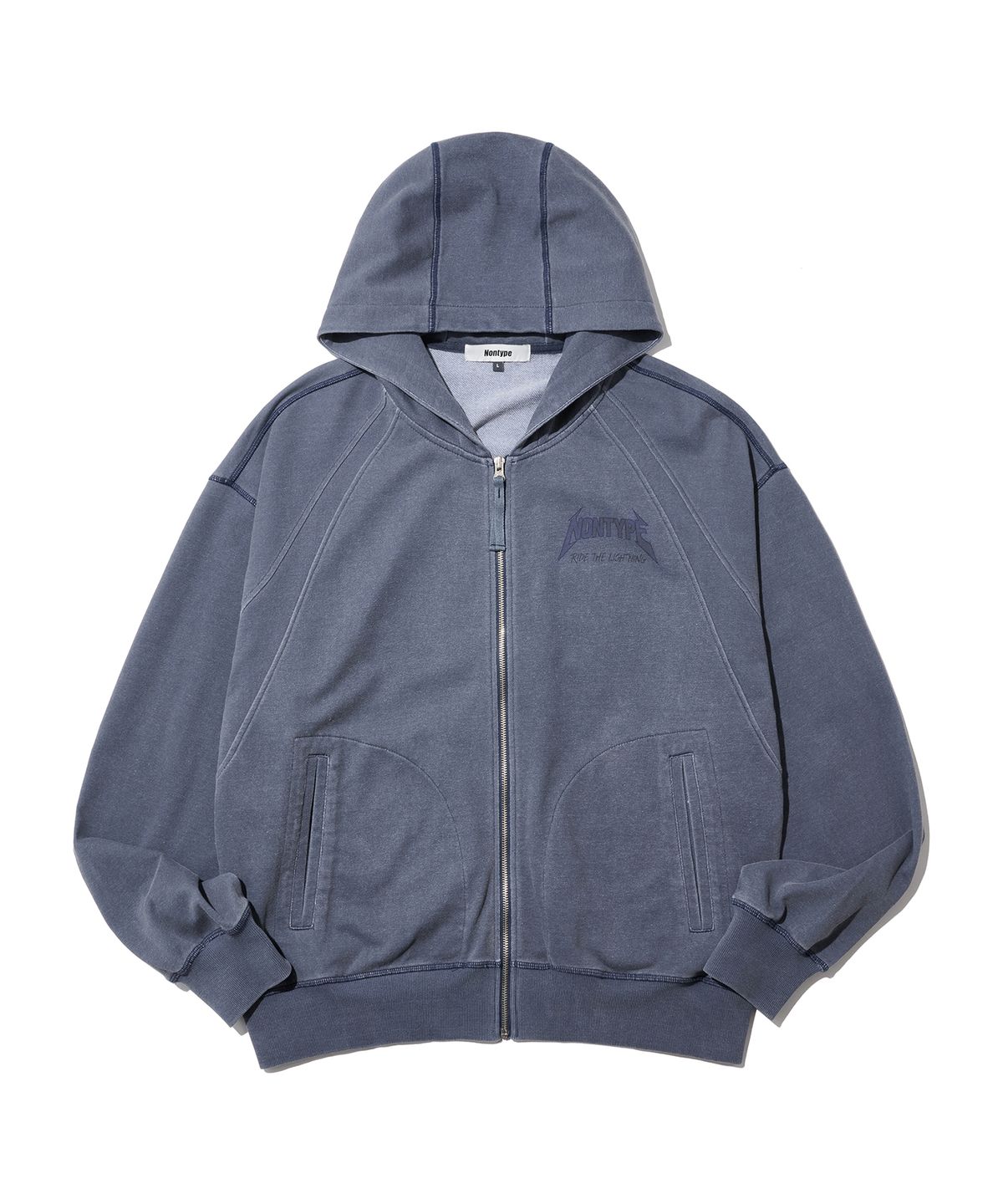 논타입(NONTYPE) SIGNATURE PRINT ZIP UP (PIGMENT NAVY)