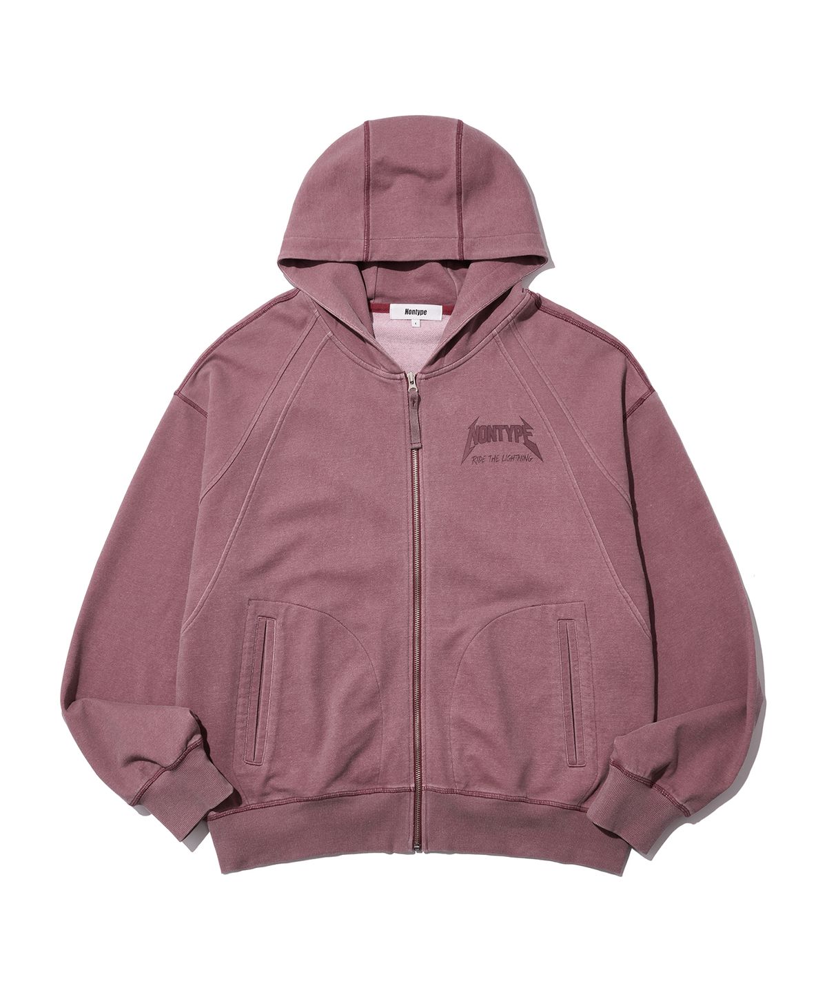 논타입(NONTYPE) SIGNATURE PRINT ZIP UP (PIGMENT RED)