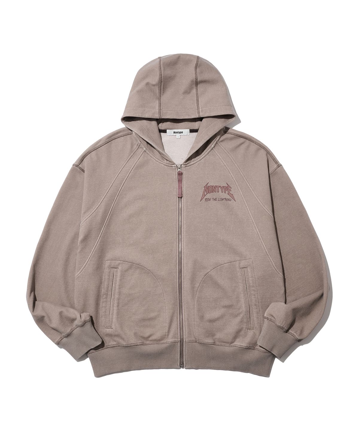 논타입(NONTYPE) SIGNATURE PRINT ZIP UP (PIGMENT BEIGE)