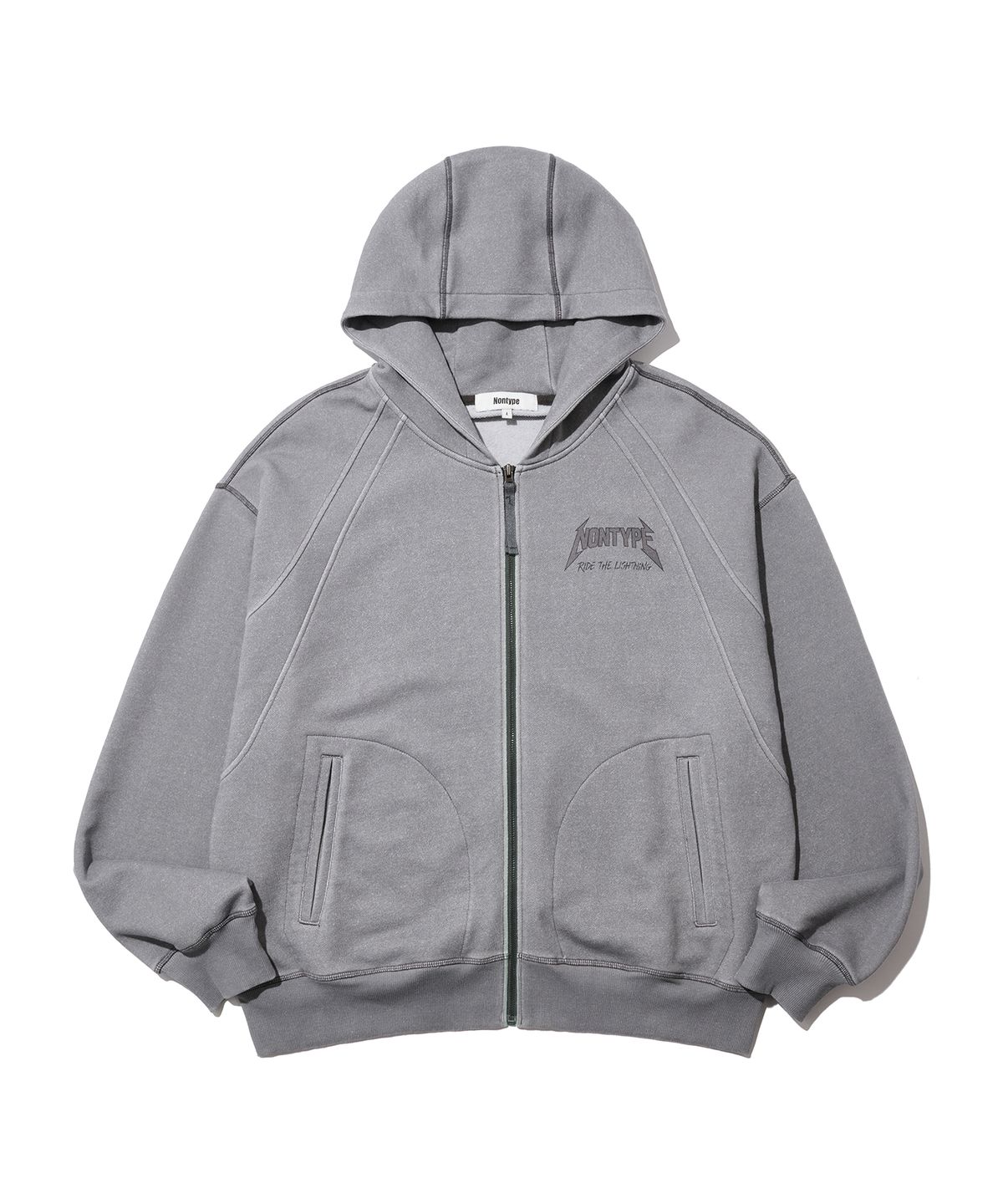 논타입(NONTYPE) SIGNATURE PRINT ZIP UP (PIGMENT GREY)