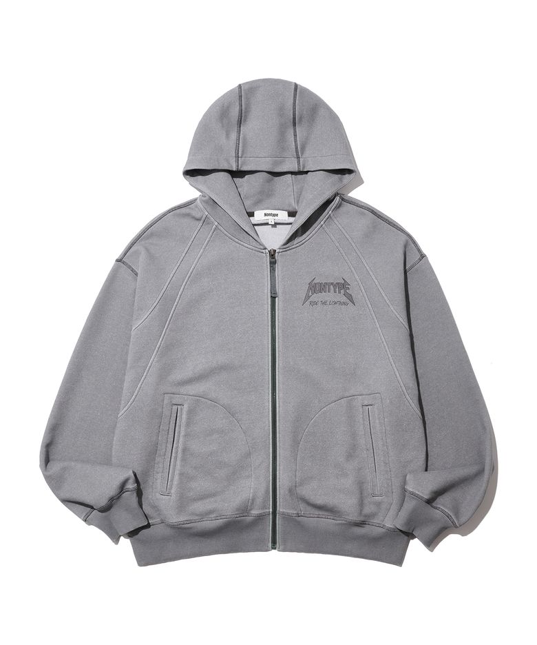 SIGNATURE PRINT ZIP UP (PIGMENT GREY)