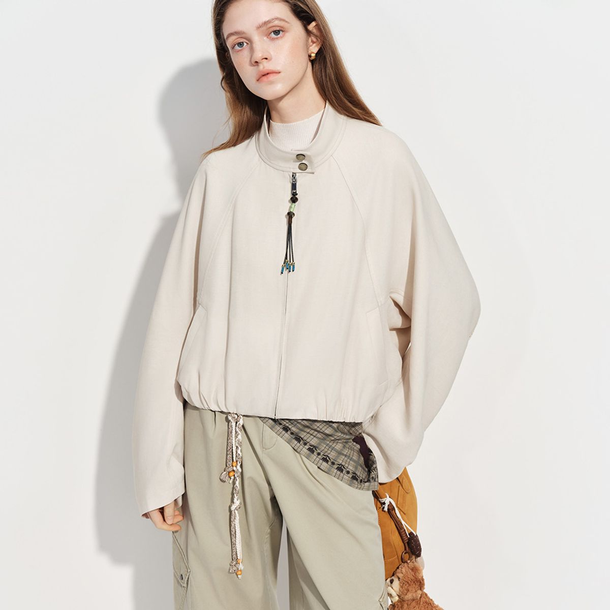 웬스데이딜라잇(WEDNESDAY DELIGHT) WD_Loose stand collar blouson