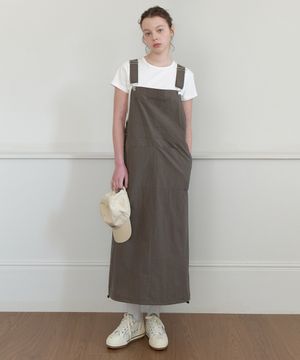 Overall Long Dress - khaki