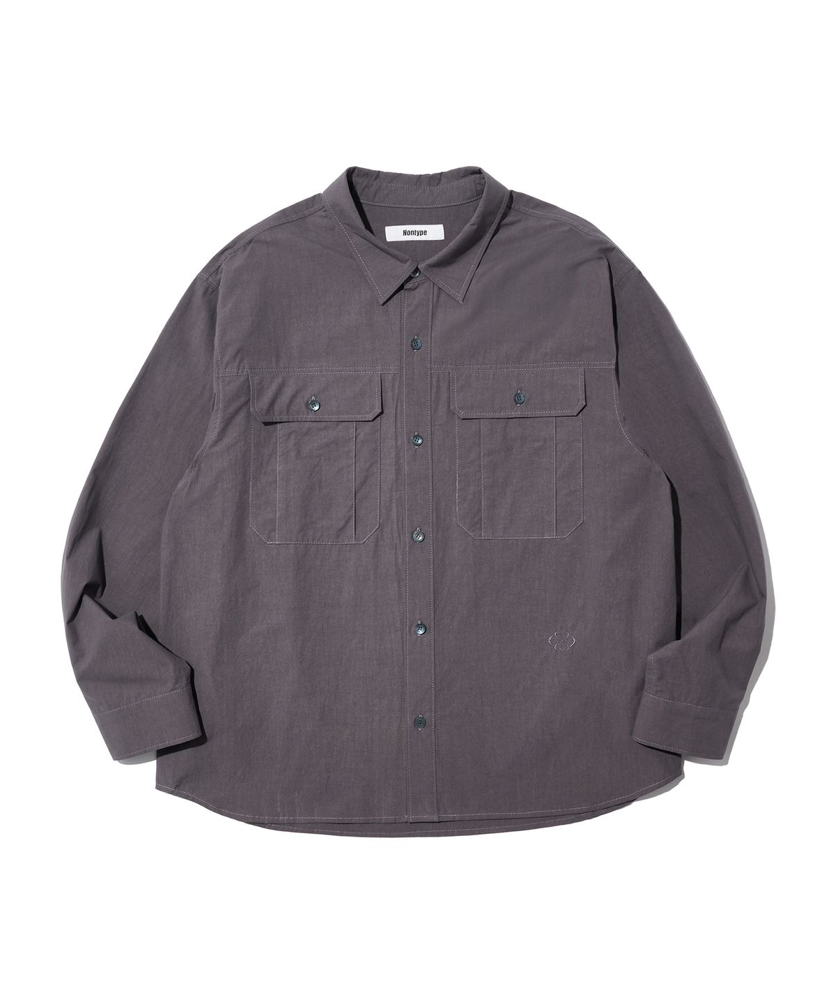 논타입(NONTYPE) GARMENT WASHED COMFY SHIRTS (CHARCOAL)
