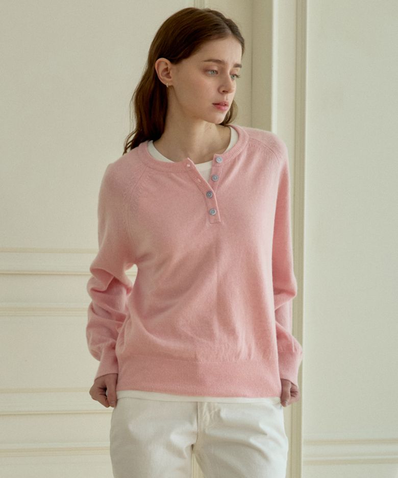 HEAL ICY BUTTON KNIT_PINK