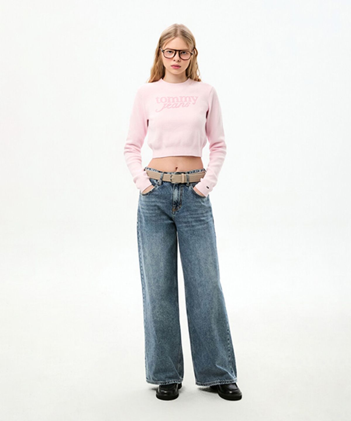 타미진스(TOMMY JEANS) 찰리 와이드 미드 데님 팬츠 (T32G0NEW15TWL11A5)