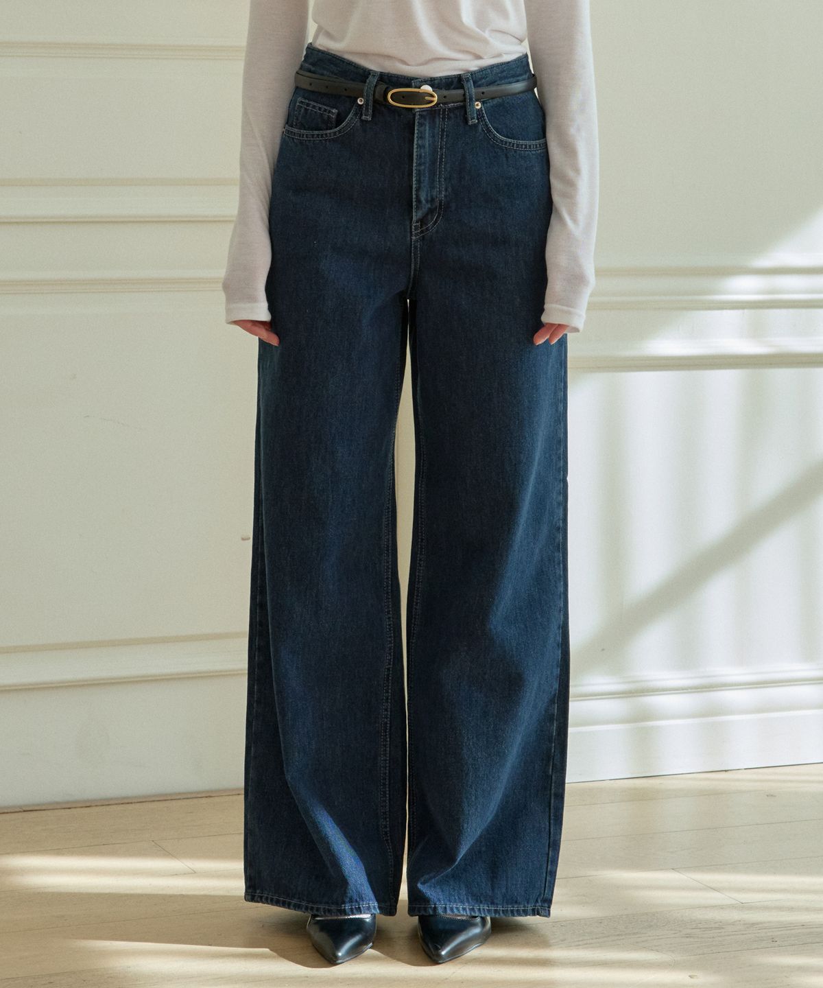 힐리오트(HEALIOTE) RELAX WIDE JEANS_INDIGO