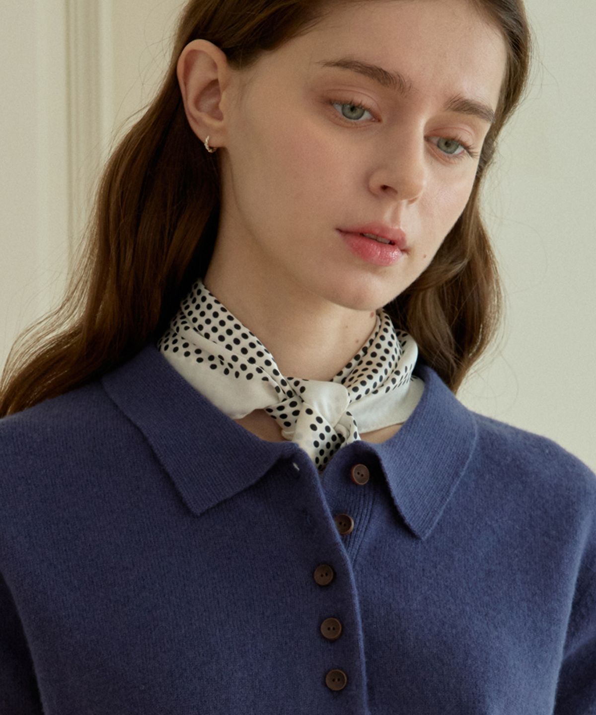 힐리오트(HEALIOTE) CALM POLKA DOT SCARF_WHITE
