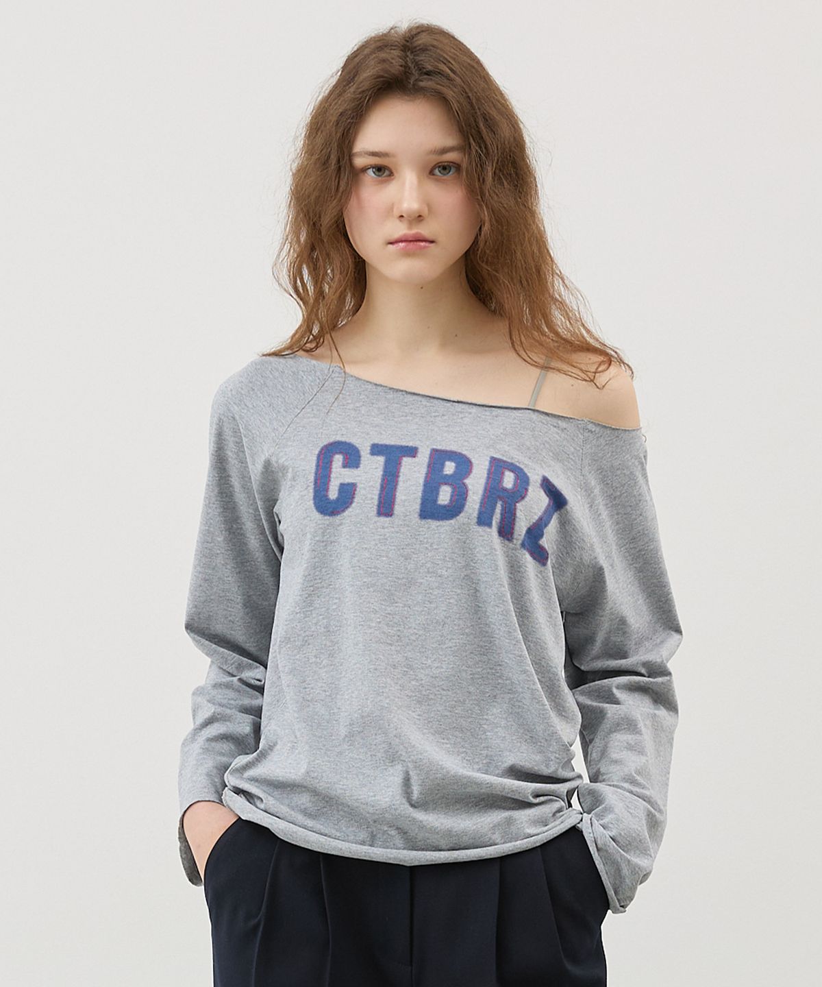 시티브리즈(CITYBREEZE) CTBRZ 보트넥 긴팔 티셔츠_MELANGE GREY