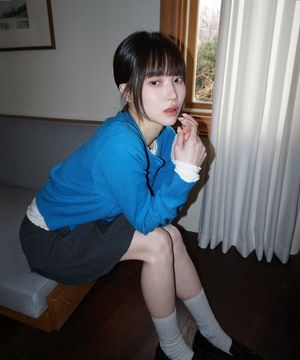 (woman) 에센셜 무드 크롭 라운드 가디건_Aqua