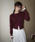 (woman) 에센셜 무드 크롭 라운드 가디건_Wine