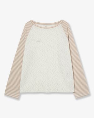 COZY FLOWER RAGLAN LONG SLEEVE [BEIGE]