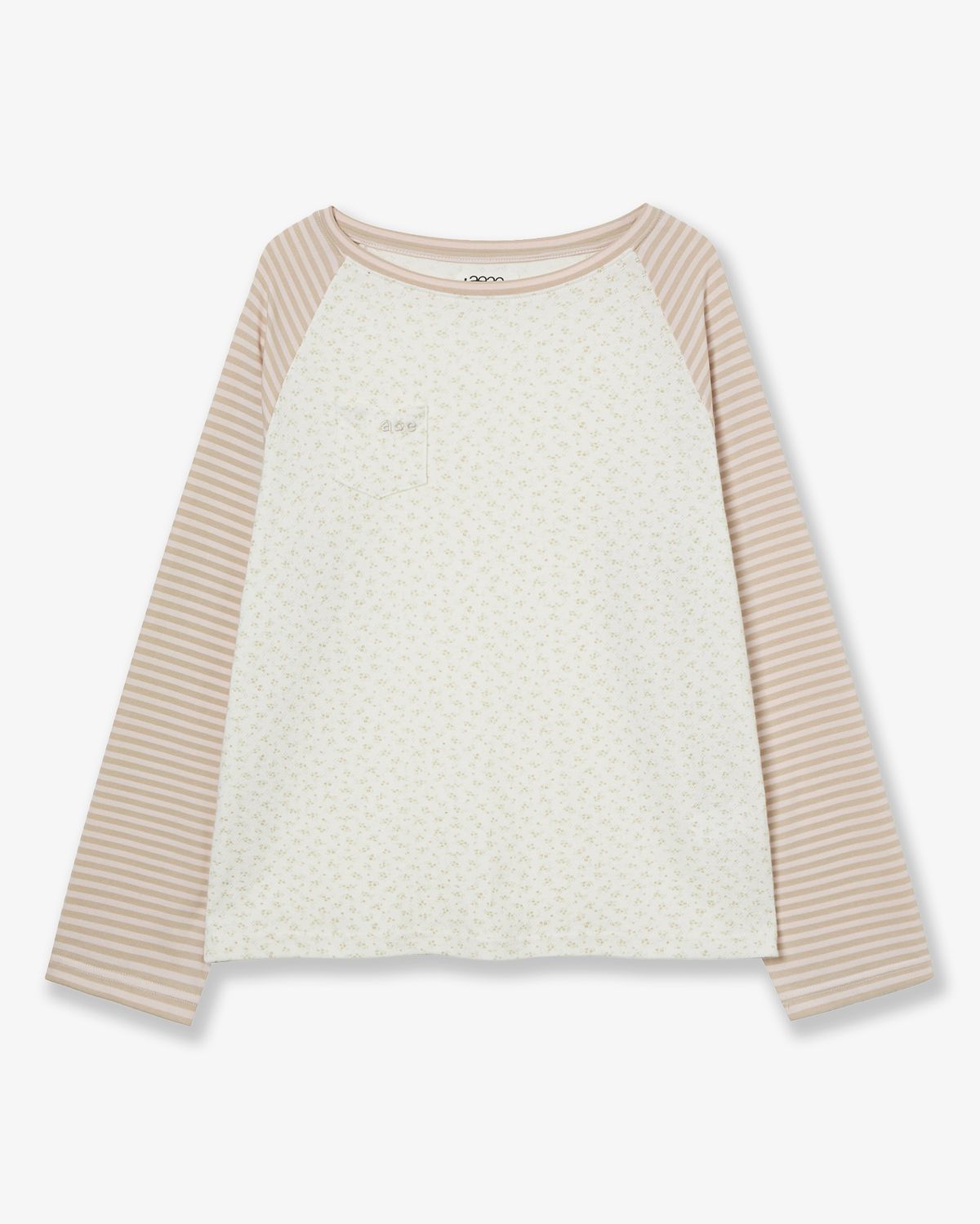 에이이에이이(AEAE) COZY FLOWER RAGLAN LONG SLEEVE [BEIGE]