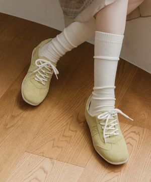 양가죽 드뮤어 레이스업 플랫 스니커즈 58101