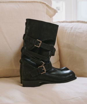 4WAY 슬라우치 리본 탈착 하프 부츠 58715