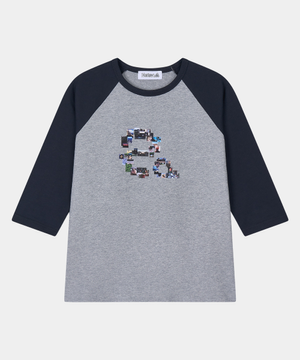 꼴라쥬 심볼 레글런 롱슬리브 티셔츠 블랙