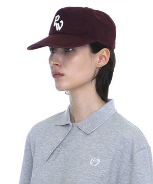워시드 PW 엠브로이더드 그랜대드 캡_버건디