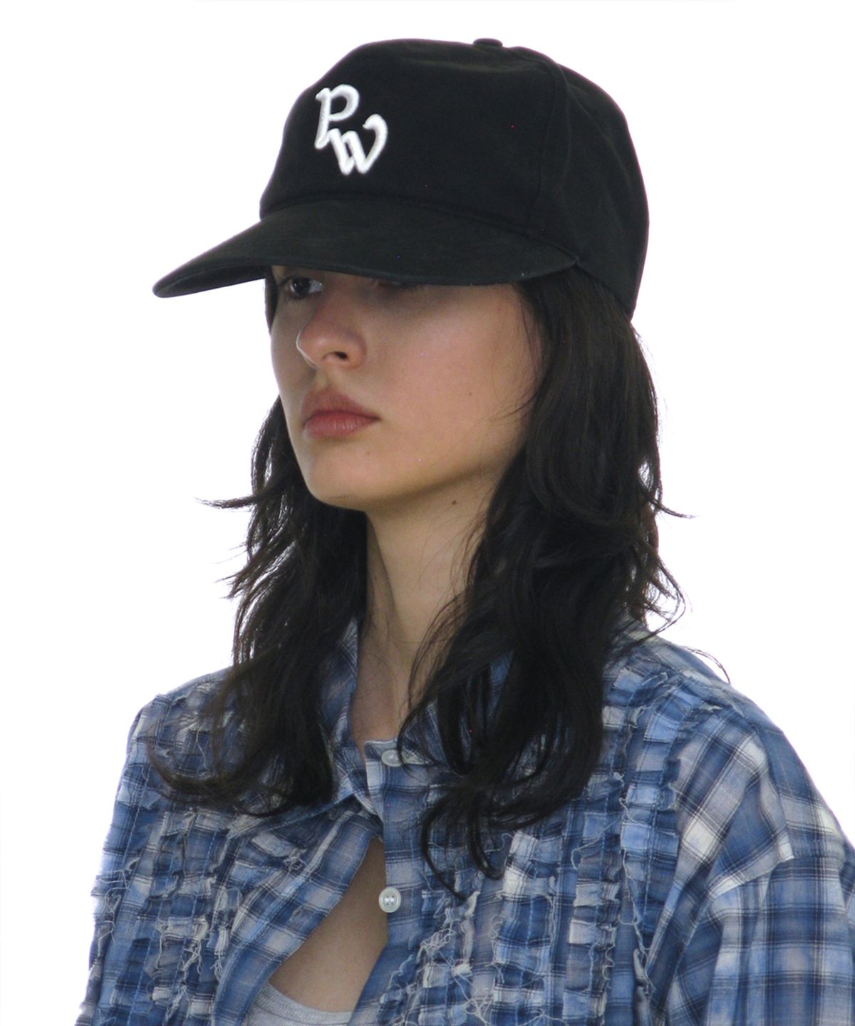 파르티멘토 우먼(PARTIMENTO WOMEN) 워시드 PW 엠브로이더드 그랜대드 캡_블랙
