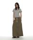 인버티드 드로스트링 맥시 스커트_카키 그린