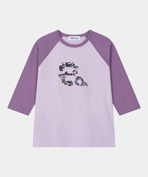 꼴라쥬 심볼 레글런 롱슬리브 티셔츠 퍼플