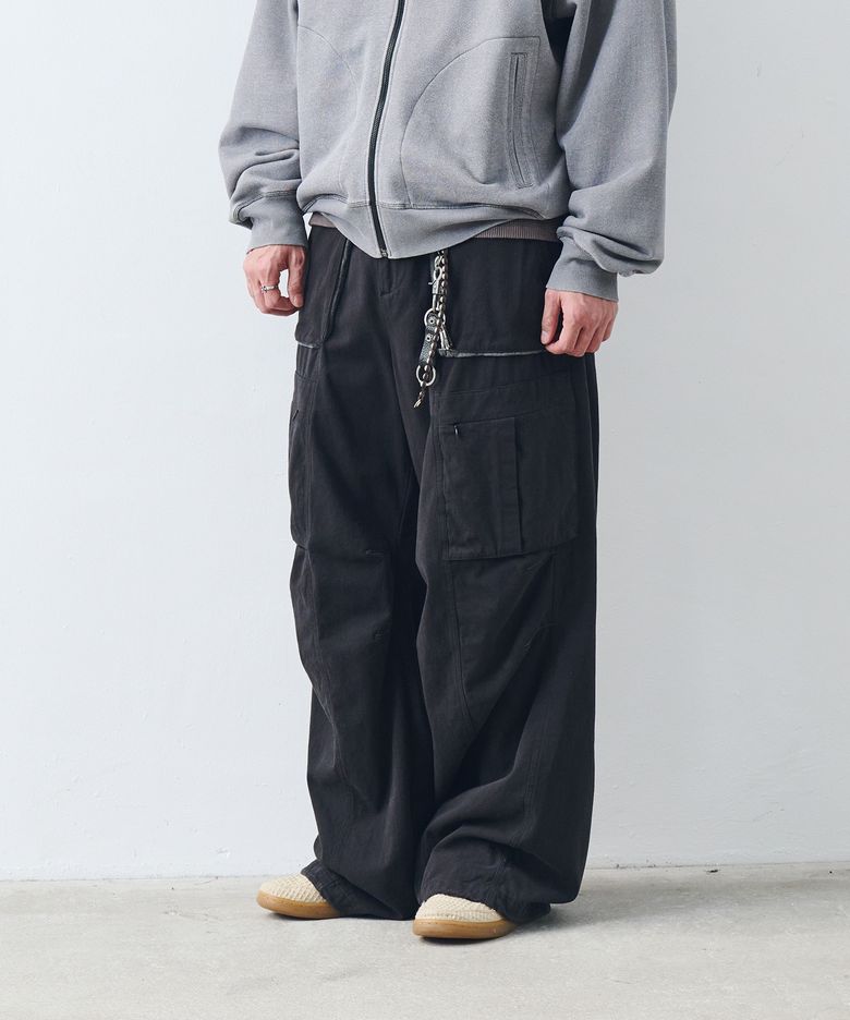 PARACHUTE CONTRAST CARGO PANT (BLACK)