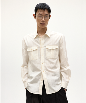 파비오 린넨 코튼 셔츠 아이보리