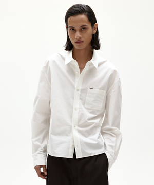 앙리 크롭 포플린 셔츠 화이트