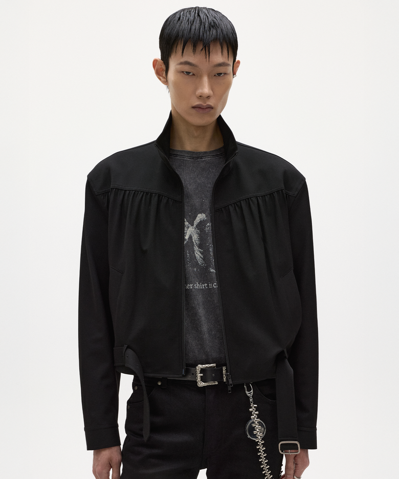 셀렌 비스코스 블루종 자켓 블랙