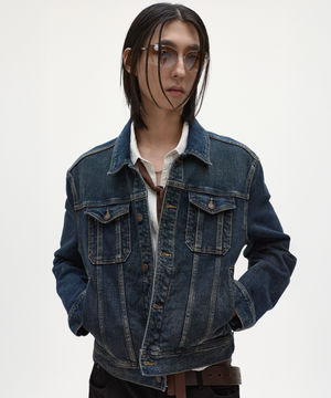 스네이크 데님 트러커 자켓 오리지날 블루