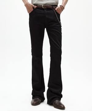 스네이크 플레어 데님 퓨어블랙